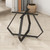 28 Inch Dinning Table Legs,Metal Diamond Shape Coffee Table Base with Suction Cups, Heavy Duty Desk for Marble,Glass,Wood Top,DIY Furniture Legs for Home (Black)