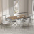 Modern Table Base 29" Metal Dining Table Legs with Suction Cups, Desk Base for Marble,Glass,Wood Top, Furniture Legs for Coffee Table, Home,Kitchen, Office (White)