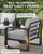 Oversized Aluminum Outdoor Furniture Set, Extra Large Patio Furniture Sofa Set 4.8” Widened Armrest & Ultra-Thick Cushions, 4 Pcs Modern Patio Sectional for Backyard, Porch, Gray