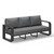 Aluminum Outdoor Patio Couch, 3 Seats Oversized Patio Sofa with Widened Armrest & Ultra-Thick Cushions, Deep Seating Modern Patio Furniture for Backyard, Deck, Graphite