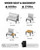 Aluminum Outdoor Patio Furniture Set, 7 Pieces Movable Backrest Modular Sectional Sofa Set, Metal Conversation Set with 4-inch Thick Cushion for Garden Backyard Porch, Grey