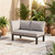 Aluminum Outdoor Patio Furniture Set, Movable Backrest Modular Sectional Sofa Set, Metal Conversation Set with 4-inch Thick Cushion for Garden Backyard Porch, Loveseat, Grey