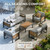 Aluminum Outdoor Patio Furniture Set, 5-Piece Metal Modern Outside Sectional Conversation Lawn Furniture with Coffee Table & Washable Thick Cushions,Seating Sofa for Garden/Backyard/Porch Grey