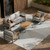 Aluminum Outdoor Patio Conversation Furniture Set, 4 PCS Metal Modern Outside Sectional Lawn Furniture with Coffee Table & Washable Thick Cushions,Seating Sofa for Garden/Backyard/Porch Silver