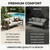 Aluminum Outdoor Patio Furniture Set, 4-Piece Metal Modern Outside Sectional Conversation Lawn Furniture with Coffee Table & Washable Thick Cushions,Seating Sofa for Garden/Backyard/Porch Grey