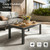 Outdoor Patio Conversation Sets, 4-Piece Aluminum Metal Outside Sectional Lawn Furniture with Coffee Table & Washable Thick Cushions,Seating Sofa for Garden/Backyard/Porch, Grey