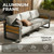 Outdoor Patio Conversation Sets, 4-Piece Aluminum Metal Outside Sectional Lawn Furniture with Coffee Table & Washable Thick Cushions,Seating Sofa for Garden/Backyard/Porch, Grey