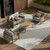 Outdoor Patio Conversation Sets, 4-Piece Aluminum Metal Outside Sectional Lawn Furniture with Coffee Table & Washable Thick Cushions,Seating Sofa for Garden/Backyard/Porch, Silver