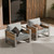 Aluminum Outdoor Patio Furniture - 2 Pcs Armchair, All-Weather Metal Modern Outside Furniture with Washable Thick Cushion for Garden/Backyard/Porch, Silver