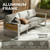 Outside Aluminum Lawn Furniture - 1 Pcs Loveseat, All-Weather Metal Modern Outdoor Loveseat Sofa with Washable Thick Cushion for Garden/Backyard/Porch, Silver