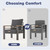 Aluminum Patio Furniture Set 5 Seats, Oversized Outdoor Sectional with Washable Thick Cushions, Coffee Table, Patio Conversation Sets for Porch, Balcony, Deck