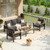Aluminum Patio Furniture Set 5 Seats, Oversized Outdoor Sectional with Washable Thick Cushions, Coffee Table, Patio Conversation Sets for Porch, Balcony, Deck