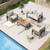 Aluminum Patio Furniture Set 4 Seats, Oversized Outdoor Sectional with Washable Thick Cushions, Coffee Table and Waterproof Cover, Patio Conversation Sets for Porch, Balcony, Deck