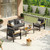 Aluminum Patio Furniture Set 4 Seats, Oversized Outdoor Sectional with Washable Cushions, Coffee Table and Waterproof Cover, Patio Conversation Sets for Porch, Balcony, Deck