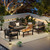 Aluminum Patio Furniture Set 4 Seats, Oversized Outdoor Sectional with Washable Cushions, Coffee Table and Waterproof Cover, Patio Conversation Sets for Porch, Balcony, Deck