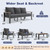 Aluminum Patio Furniture Set 7 Seats, Oversized Outdoor Sectional with Washable Thick Cushions, Coffee Table and Waterproof Cover, Patio Conversation Sets for Porch, Balcony, Deck