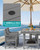 Modern Patio Dining Set, 5-Piece Rectangular HDPE Dining Table with Umbrella Hole & 4 Chairs, Grey