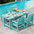 Patio Table Set, 5-Piece Outdoor HDPE Furniture with Umbrella Hole, All Weather Dining Table and Chairs for Lawn, Garden, Poolside, Aruba