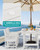 Outdoor Dining Table for 6, 67" Rectangle Patio Dining Table with Umbrella Hole, White