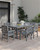 7-Piece Outdoor Dining Set, HDPE All-Weather Patio Table and Chairs Set for 6, Outdoor Patio Furniture Sets with Umbrella Hole for Outside, Deck, Backyard, Garden (Grey)
