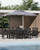 7-Piece Outdoor Dining Set, HDPE All-Weather Patio Table and Chairs Set for 6, Outdoor Patio Furniture Sets with Umbrella Hole for Outside, Deck, Backyard, Garden (Black)