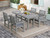 5-Piece Outdoor Dining Set, HDPE All-Weather Patio Table and Chairs Set for 4, Outdoor Patio Furniture Sets with Umbrella Hole for Outside, Deck, Backyard, Garden (Grey)