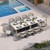 11-Piece Patio Dining Set Outdoor Furniture Rectangular Table and Chairs Set with Aluminum Frame and Wicker Rattan for Garden Deck Backyard Kitchen Champagne Outdoor Set