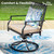 9 Pieces Outdoor Dining Set for 8, 60" Square Metal Steel Table with Wood-Like Tabletop & Swivel Wrought Iron Chairs with Cushions, Large Outside Furniture Set for Patio, Deck, Yard, Porch