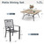 9 Pieces Outdoor Dining Set for 8, 57.5" Brown Square Iron Table with Umbrella Hole & Stackable Black Metal Steel Chairs, Large Outside Furniture Set for Patio, Deck, Yard, Porch