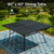 9 Pieces Outdoor Dining Set for 8, 60” Square Black Metal Table with Umbrella Hole & Stackable Iron Chairs, Large Outside Furniture Set for Patio, Deck, Yard, Porch