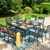 9 Piece Outdoor Dining Set for 8, 60" Metal Square Table with Umbrella Hole & Stackable Wrought Iron Chairs, All Weather Large Furniture Set for Patio, Deck, Backyard, Porch - Black