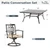 9 Pieces Outdoor Dining Set for 8, 60" Black Square Wrought Iron Table with Umbrella Hole & Swivel Metal Chairs with Cushions, Large Outside Furniture Set for Patio, Deck, Yard, Porch