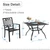 5 Pieces Outdoor Dining Set for 4, 37” Black Square Metal Steel Table with Mesh Top & Stackable Wrought Iron Chairs, Outside Furniture Set for Patio, Deck, Backyard, Porch