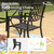 5 Pieces Outdoor Dining Set for 4, 37” Black Square Metal Table with Umbrella Hole & Stackable Wrought Iron Chairs, Outdoor Table and Chairs for Patio, Deck, Yard, Porch