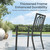 5 Pieces Outdoor Dining Set for 4, 37” Black Square Wrought Iron Table with Umbrella Hole & Stackable Chairs, Outside Metal Furniture for Patio, Deck, Yard, Porch