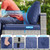 17-Piece Patio Furniture Set, Outdoor Patio Furniture with Swivel Chairs Set, Thick Cushions, Modular Patio Sofa, Dual-Strand Wicker Rattan, Rust-Resistant Frame, Deep Blue