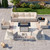 11-Piece Patio Furniture Set, Outdoor Patio Furniture with 55,000 BTU Fire Pit Table, Swivel Chairs Set, Thick Cushions, Modular Patio Sofa, Dual-Strand Wicker Rattan, Rust-Resistant Frame, Sand