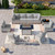 11-Piece Patio Furniture Set, Outdoor Patio Furniture with 55,000 BTU Fire Pit Table, Swivel Chairs Set, Thick Cushions, Modular Patio Sofa, Dual-Strand Wicker Rattan, Rust-Resistant Frame, Grey
