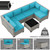 7-Piece Patio Furniture Set, Outdoor Sectional with Thick Cushions, Modular Patio Sofa, Dual-Strand Wicker Rattan, Rust-Resistant Frame, Backyard Furniture for Garden, Deck, Blue