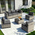 7-Piece Patio Furniture Set, Outdoor Sectional with Thick Cushions, Modular Patio Sofa, Dual-Strand Wicker Rattan, Rust-Resistant Frame, Backyard Furniture for Garden, Deck, Dark Black