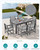 10 Piece Outdoor Dining Table Sets for 8 with 2 Umbrella Hole Cut-Out Rectangular Tables and 8 Textilene Chairs, HDPE Dining Table Sets for Garden, Backyard, Poolside, Gray