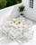 Patio Dining Sets for 8, Outdoor Dining Sets for 8 Person with 2 Umbrella Hole Cut-Out Rectangular Tables and 8 Chairs, HDPE Dining Sets for Garden, Backyard, Poolside, White