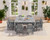 Patio Dining Sets for 8, Outdoor Dining Sets for 8 Person with 2 Umbrella Hole Cut-Out Rectangular Tables and 8 Chairs, HDPE Dining Sets for Garden, Backyard, Poolside, Gray