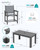7 Piece Outdoor Dining Table Sets for 6 with 1 Umbrella Hole Cut-Out Rectangular Table and 6 Textilene Chairs, HDPE Dining Table Sets for Garden, Backyard, Poolside, Gray