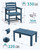 Patio Dining Set for 6, Outdoor Dining Sets for 6 Person with 1 Umbrella Hole Cut-Out Rectangular Table and 6 Chairs, HDPE Dining Sets for Garden, Backyard, Poolside, Blue