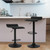Contemporary Chrome Air Lift Adjustable Swivel Barstool with Black Base, Set of 4(Black)