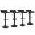 Contemporary Chrome Air Lift Adjustable Swivel Barstool with Black Base, Set of 4(Black)