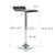 Contemporary Chrome Air Lift Adjustable Swivel Barstool, Set of 4(Black)