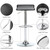 Contemporary Chrome Air Lift Adjustable Swivel Barstool, Set of 4(Black)