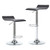 Contemporary Chrome Air Lift Adjustable Swivel Barstool, Set of 4(Black)